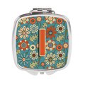 Carolines Treasures Letter I Flowers Retro Blue Compact Mirror CJ2012-ISCM